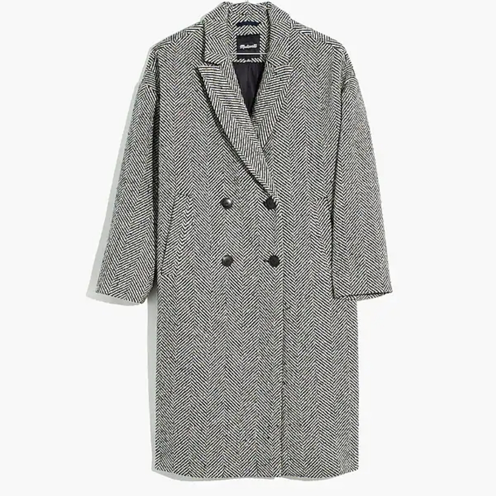 Madewell Woodhull Herringbone Coat M NWT